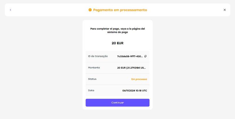 Depósito em processamento