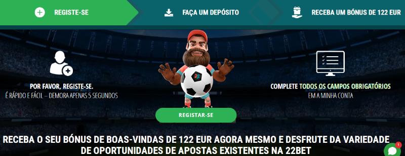 22bet bónus de boas-vindas para desporto