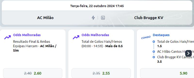 Odds Melhoradas Betano