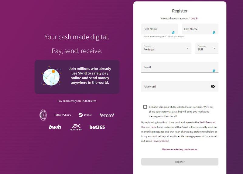 Como criar conta na Skrill