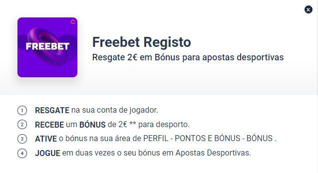 Freebet de registo no Casino Portugal