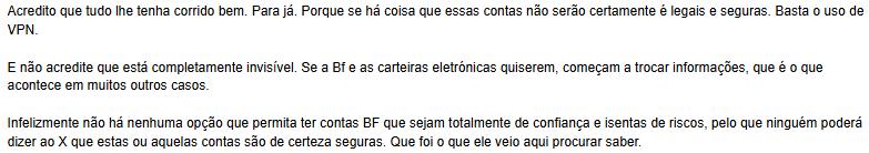 post num forum sobre a betfair