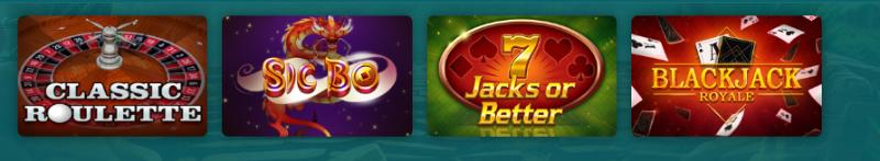 Jogos de mesa no casino 22bet