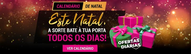 Calendário de Natal onde a sorte abte a sua porta todos os dias.