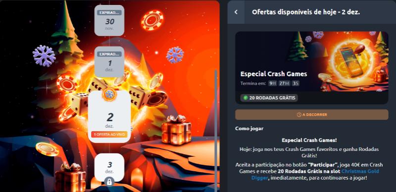 Oferta especial crash games, parte das promoções de natal somente para o dia 2 de Dezembro