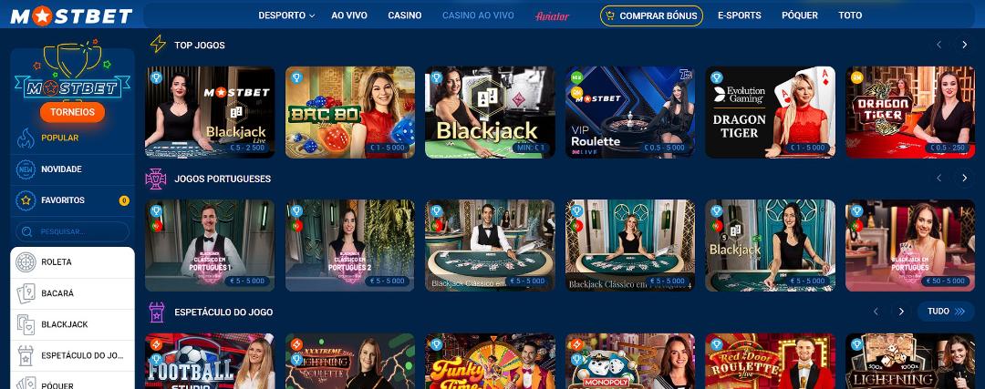 Mostbet casino ao vivo