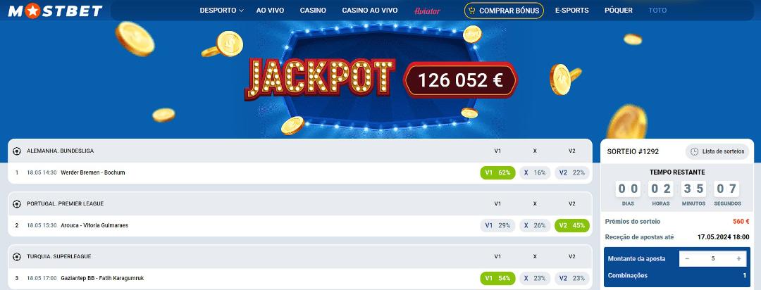 Mostbet jackpot de apostas