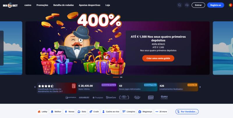 Mr Bet Casino Portugal: 150% até 150€ em Bónus [Análise 2024]