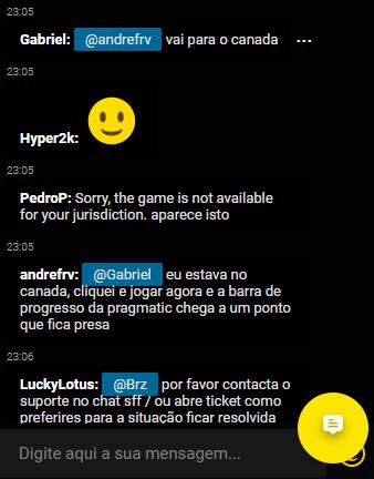 Chat comunidade casino Lucky Lotus