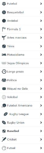 Categorias de desporto na Goalbet