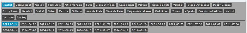 Filtros de pesquisa por data na Goalbet