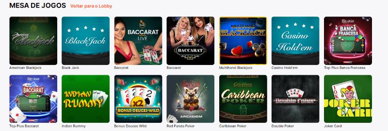 Jogos de mesa no Casino VulkanBet