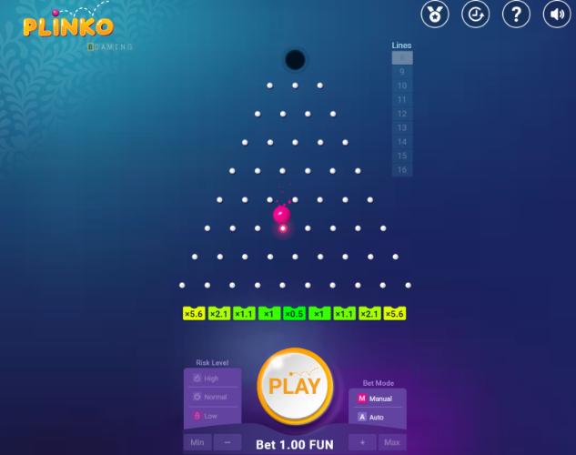 Plinko no casino Lucky Lotus