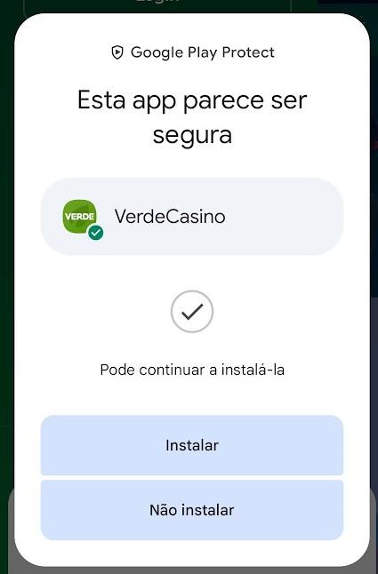 Verde Casino App validada pelo play protect