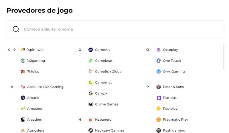 Provedores de jogo do Verde Casino