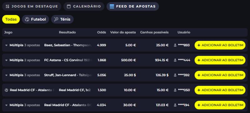 BDMBet feed de apostas desportivas