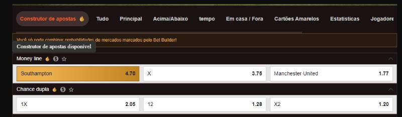 Bet Builder apostas Legiano Casino