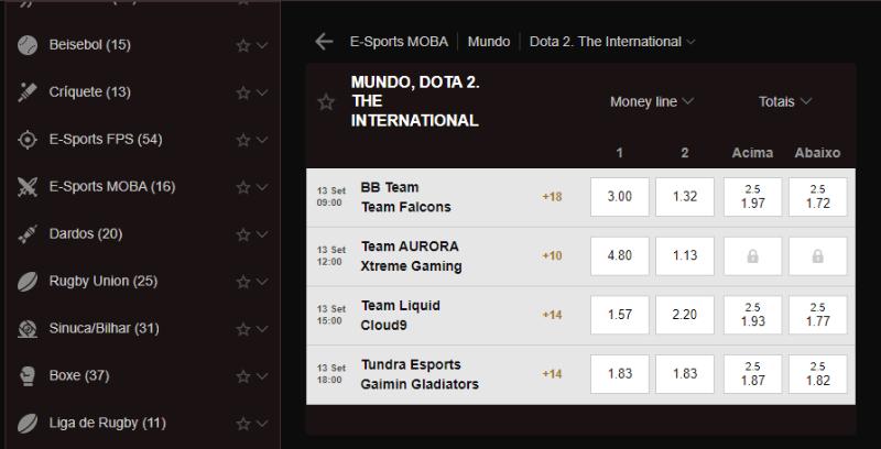 Apostas eSports Legiano Casino