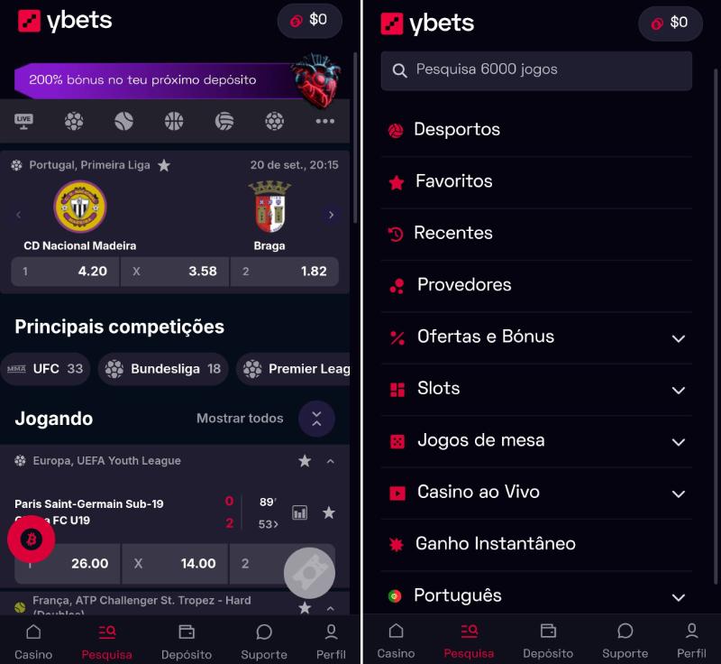 Ybets mobile desporto