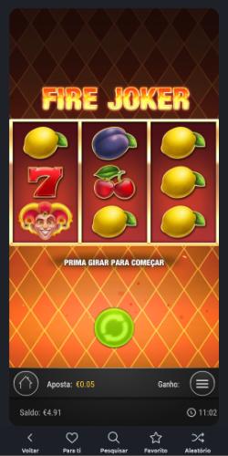 Slot Fire Joker numa app de casino